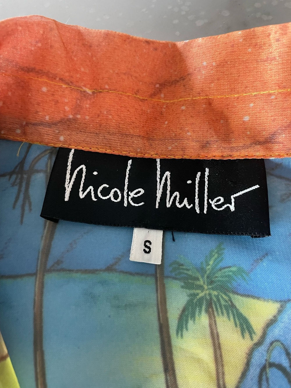 Women’s NICOLE MILLER Vintage Dinosaur Print Button up Shirt-Small - Picture 3 of 8